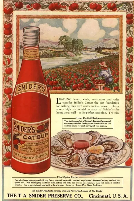Framed Print : 1900s USA tomato sauce catsup sniders oysters tomatoes Framed Print : 1900s USA tomato sauce catsup sniders oysters tomatoes