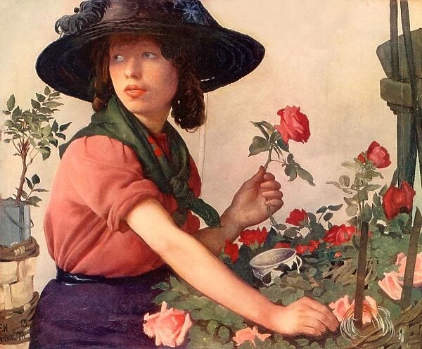 1910s UK Flower Girl Book Plate