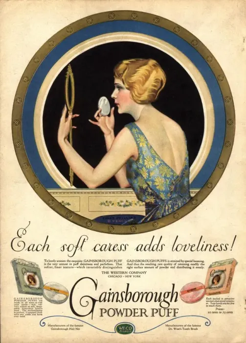 Framed Print : 1910s USA pampering make-up makeup gainsborough face powder Framed Print : 1910s USA pampering make-up makeup gainsborough face powder