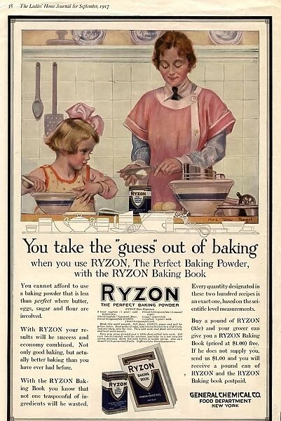 1917 1910s USA cooking ryzon baking powder mothers and daughters housewives housewife