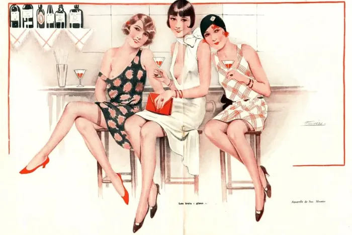 Framed Print : 1920s France glamour erotica womens bars cocktails Framed Print : 1920s France glamour erotica womens bars cocktails