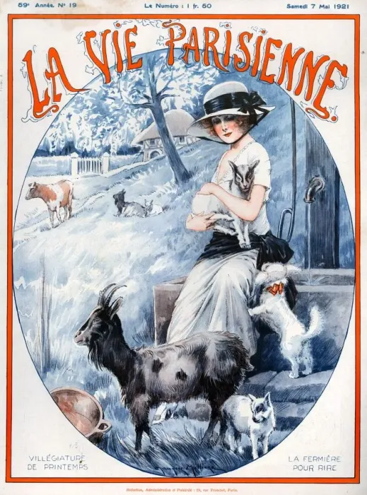 Framed Print : 1920s France La Vie Parisienne Magazine Cover Framed Print : 1920s France La Vie Parisienne Magazine Cover