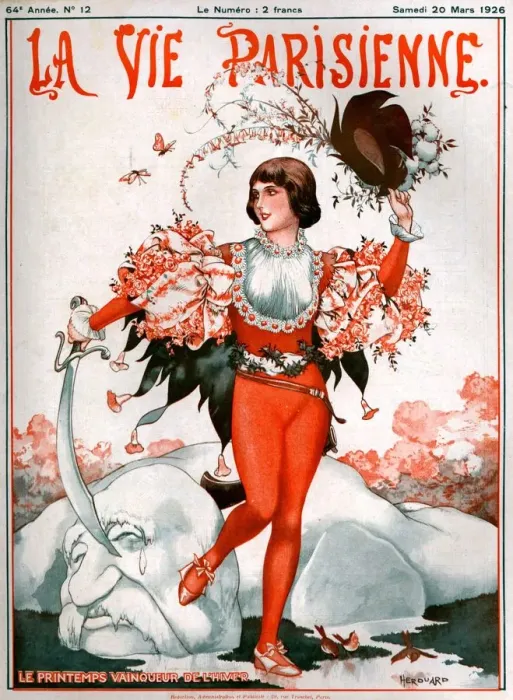 Framed Print : 1920s France La Vie Parisienne Magazine Cover