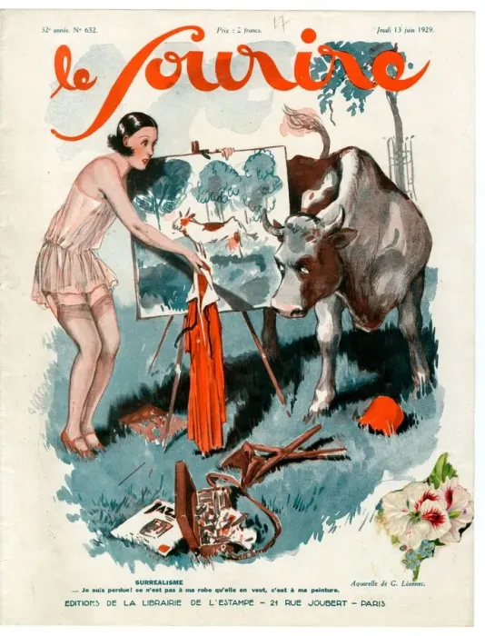 Framed Print : 1920s France Le Sourire Magazine Cover