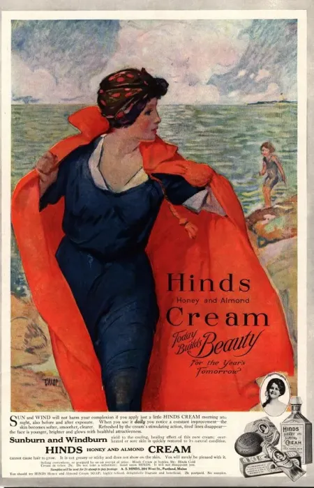 Framed Print : 1920s UK sunburn windburn hinds cream skin care skincare Framed Print : 1920s UK sunburn windburn hinds cream skin care skincare