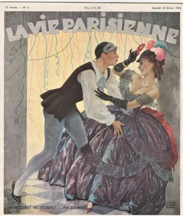 Framed Print : 1930s France La Vie Parisienne Magazine Cover