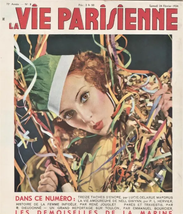 Framed Print : 1930s France La Vie Parisienne Magazine Cover