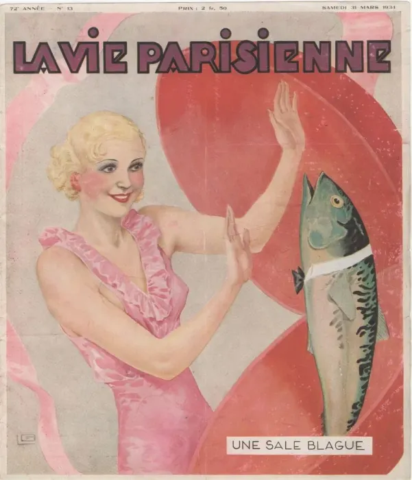 Framed Print : 1930s France La Vie Parisienne Magazine Cover