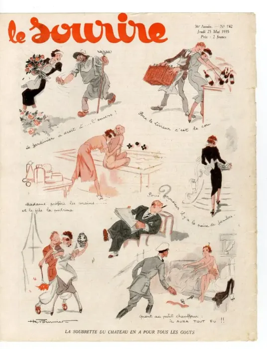 Framed Print : 1930s France Le Sourire Magazine Cover Framed Print : 1930s France Le Sourire Magazine Cover