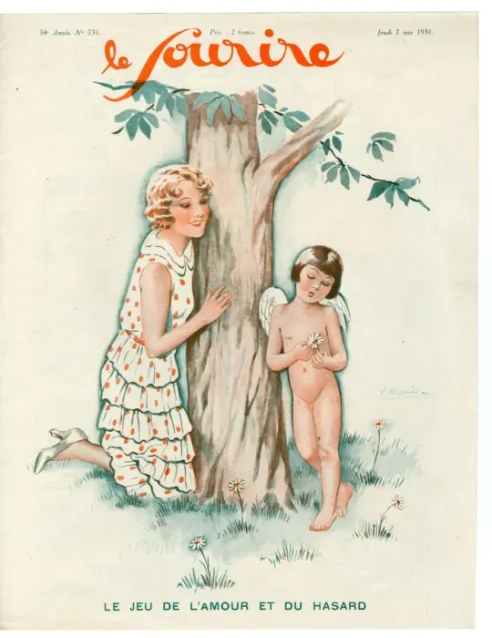 Framed Print : 1930s France Le Sourire Magazine Cover