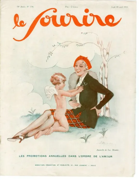 Framed Print : 1930s France Le Sourire Magazine Cover