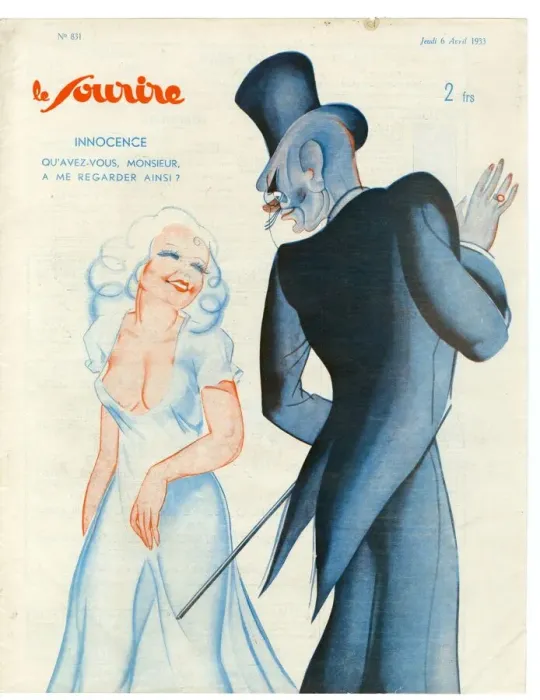 Framed Print : 1930s France Le Sourire Magazine Cover