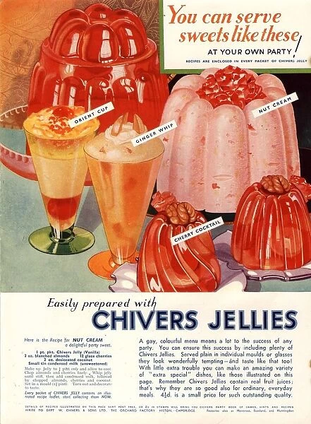 1930s UK chivers jelly desserts