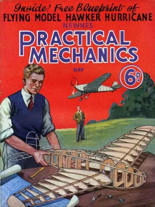 Framed Print : 1930s UK Practical Mechanics Magazine Cover