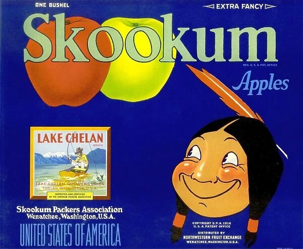 1930s,USA,Skookum Apples,Label