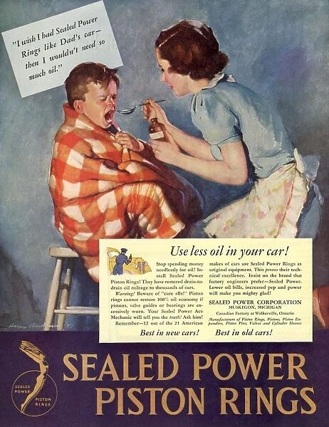 1938 1930s USA taking giving medicine sealed piston rings medical