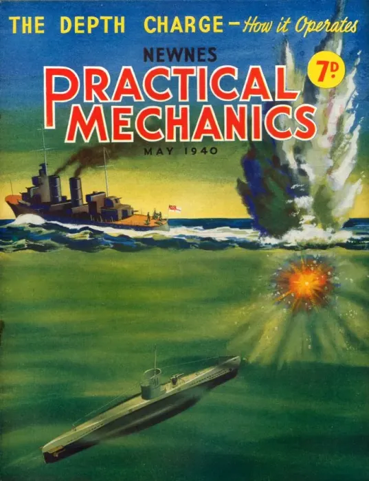 Framed Print : 1940s UK Practical Mechanics Magazine Cover