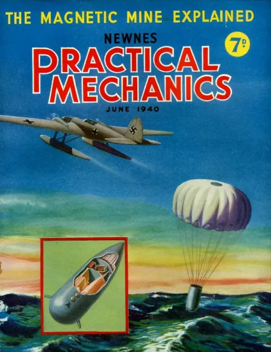 Framed Print : 1940s UK Practical Mechanics Magazine Cover