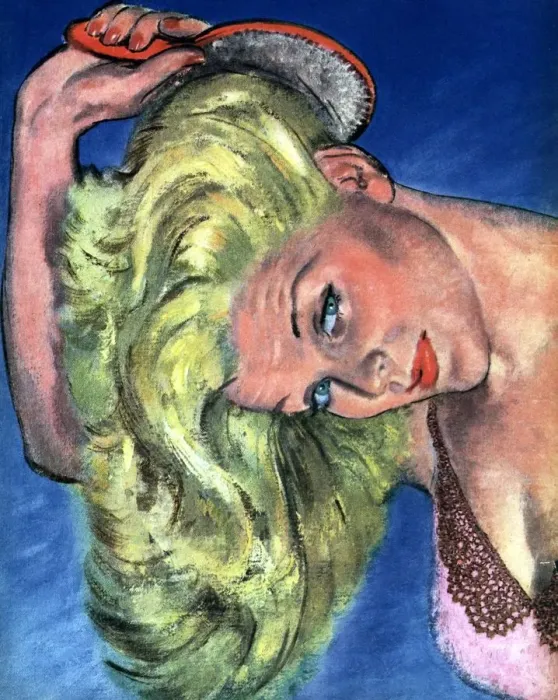 Framed Print : 1946 1940s UK womens magazines portraits brushing brushes