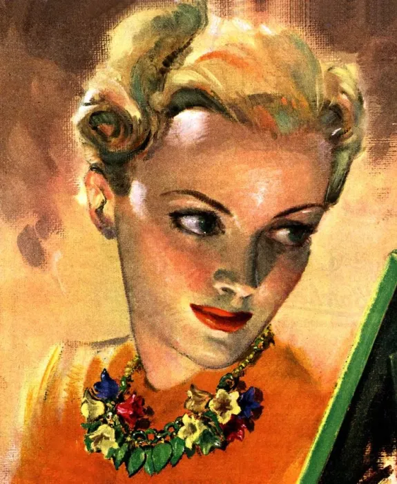 Framed Print : 1946 1940s UK womens magazines portraits vanity mirrors Framed Print : 1946 1940s UK womens magazines portraits vanity mirrors