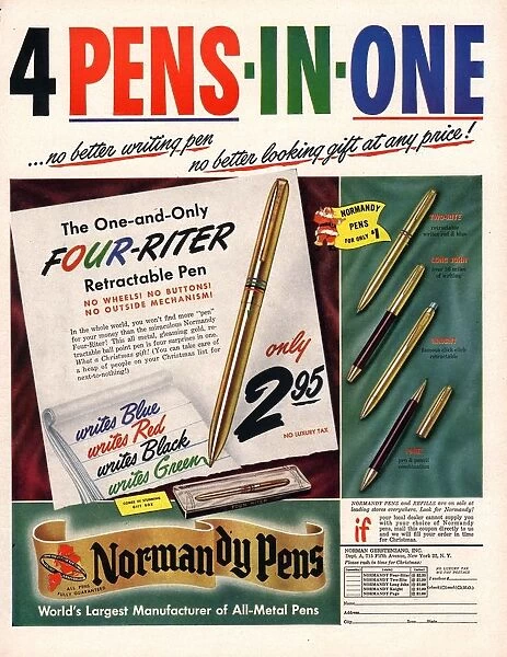 1948 1940s USA pens pencils normandy biros