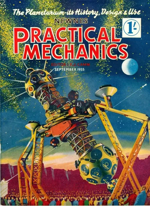 Framed Print : 1950s UK Practical Mechanics Magazine Cover