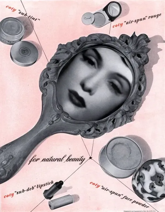 Framed Print : 1950s USA art surreal surrealism mirrors powder lipsticks lipstick to for