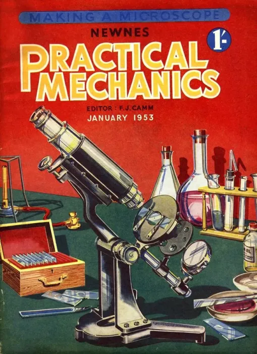 Framed Print : 1953 1950s UK practical mechanics microscopes chemistry sets magazines Framed Print : 1953 1950s UK practical mechanics microscopes chemistry sets magazines