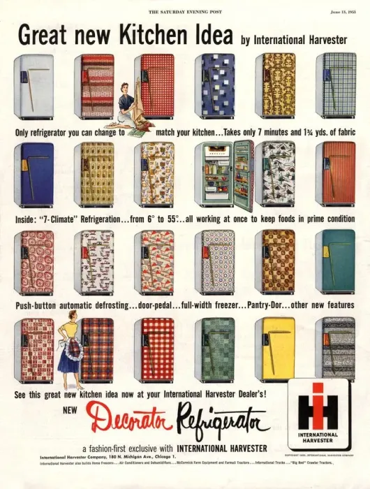 Framed Print : 1953 1950s USA fridges international harvester appliances refridgerators refrigerators Framed Print : 1953 1950s USA fridges international harvester appliances refridgerators refrigerators