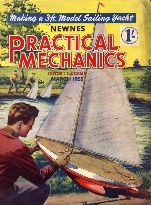 Framed Print : 1955 1950s UK practical mechanics model boats ponds sailing hobbies magazines Framed Print : 1955 1950s UK practical mechanics model boats ponds sailing hobbies magazines