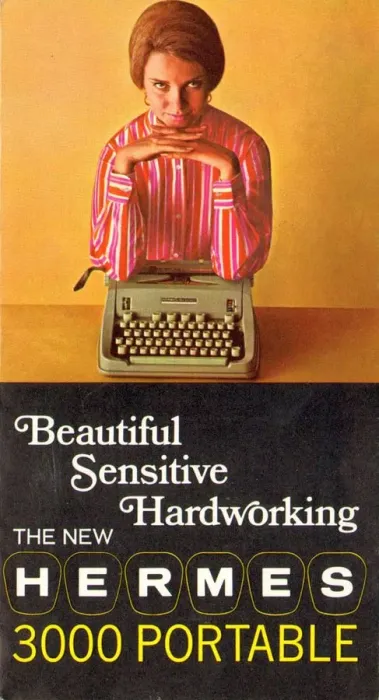 Framed Print : 1960s, USA, Hermes Typewriters, Magazine Advert