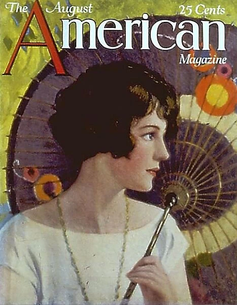 The American 1920s USA mcitnt magazines womens portraits parasols umbrellas