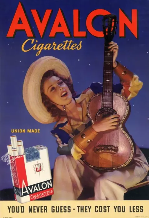 Framed Print : Avalon 1940s USA cigarettes smoking guitars instruments Framed Print : Avalon 1940s USA cigarettes smoking guitars instruments