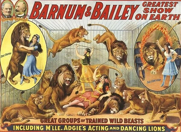 Barnum & Baileys 1915 1910s USA performers Dancing Lions Baileys lion tamers women