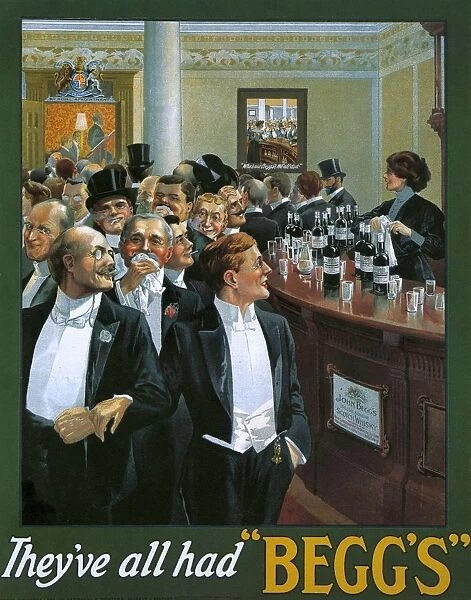 BeggAs 1912 1910s UK whisky alcohol whiskey advert Beggs Scotch Scottish bars