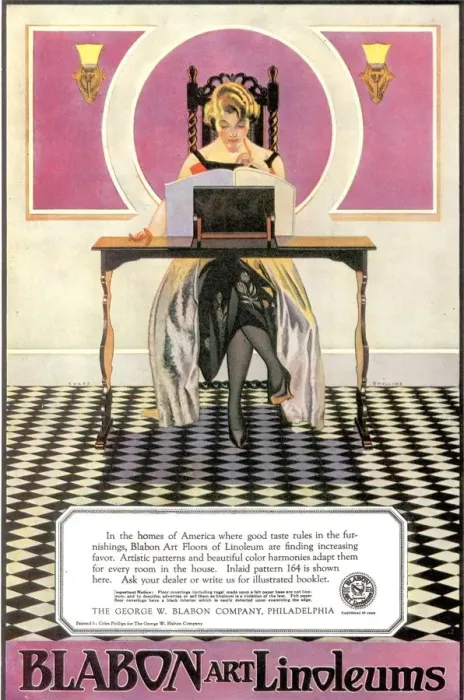 Framed Print : Blabon Art Linoleums 1920s USA linoleums flooring agony aunts lino interiors Framed Print : Blabon Art Linoleums 1920s USA linoleums flooring agony aunts lino interiors