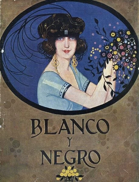 Blanco y Negro 1920s Spain hats flowers womens cc portraits