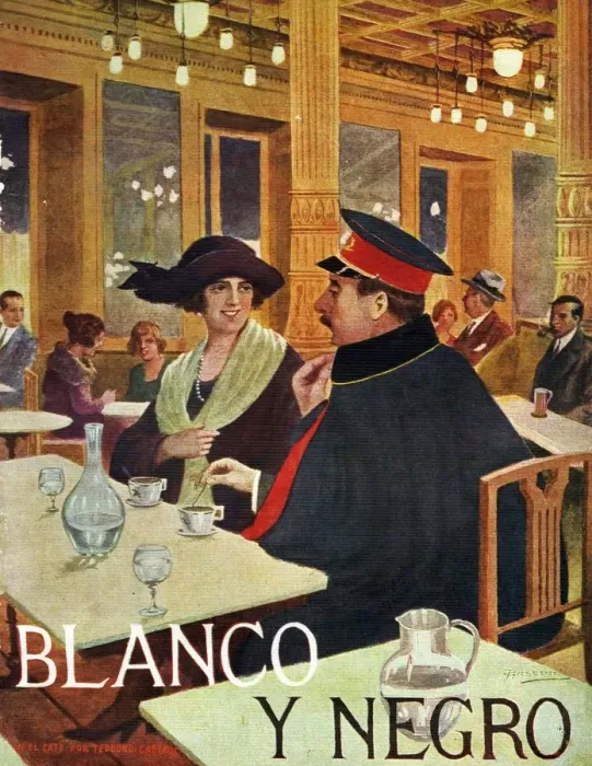 Framed Print : Blanco y Negro 1921 1920s Spain cc drinking bars cafes Framed Print : Blanco y Negro 1921 1920s Spain cc drinking bars cafes