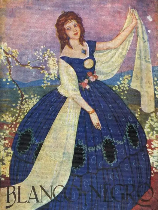 Framed Print : Blanco y Negro 1922 1920s Spain cc dresses womens magazines shawls