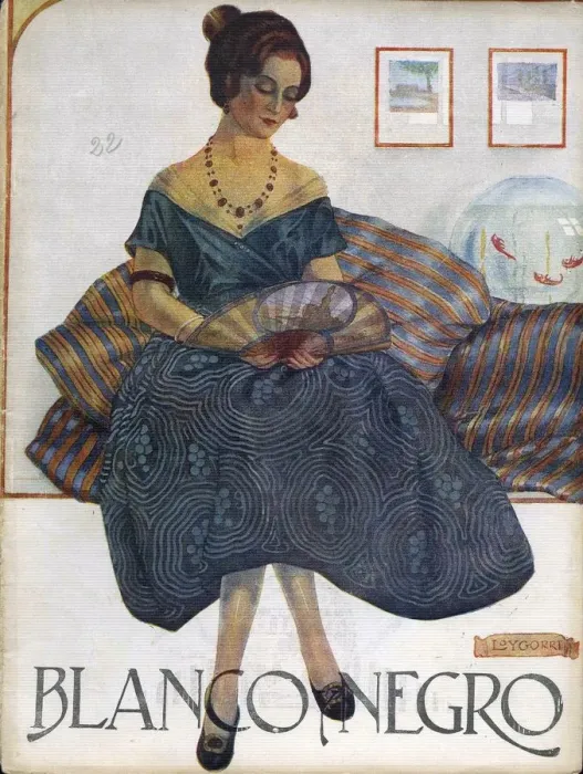 Framed Print : Blanco y Negro 1923 1920s Spain cc fans relaxing dresses womens Framed Print : Blanco y Negro 1923 1920s Spain cc fans relaxing dresses womens