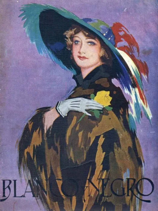 Framed Print : Blanco y Negro 1932 1930s Spain cc magazines womens hats feathers