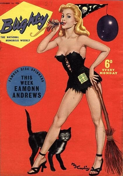 Blighty 1958 1950s UK glamour pin-ups models halloween witches brooms black cats