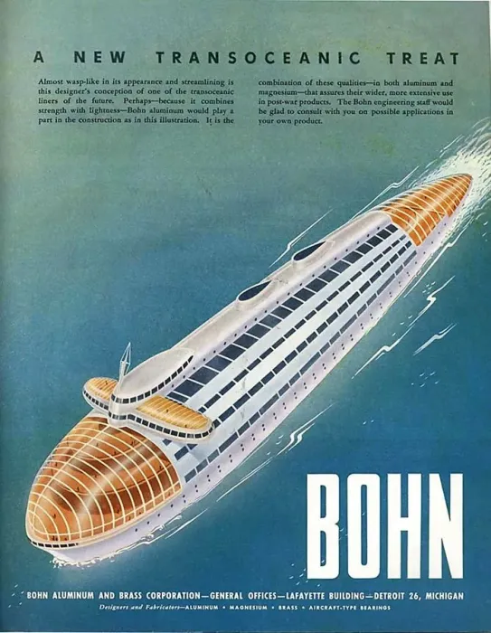 Framed Print : Bohn 1940s USA Arthur Radebaugh mcitnt visions of the future futuristic ships boats Framed Print : Bohn 1940s USA Arthur Radebaugh mcitnt visions of the future futuristic ships boats