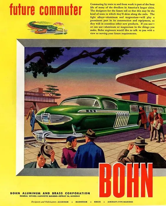 Framed Print : Bohn 1950s USA Arthur Radebaugh mcitnt visions of the future futuristic