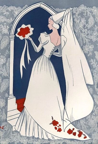 Brides Fashion 1930s 1939 1930s UK marriages weddings dresses veils womens romantic