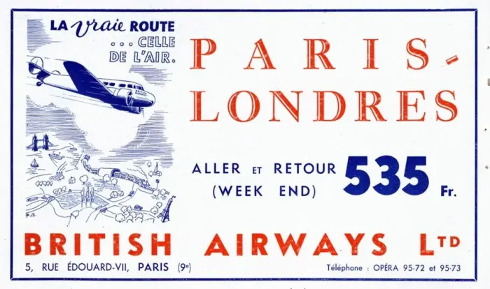 Framed Print : British AirwaysLa Vie Parisienne 1930s France planes fares aeroplanes