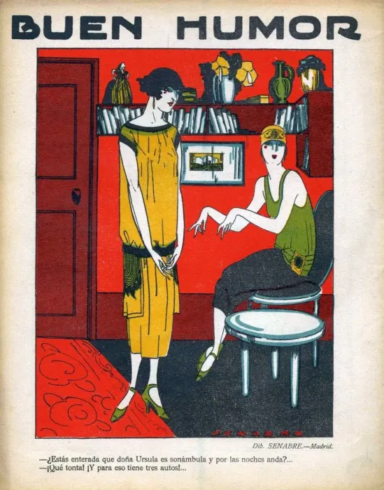 Framed Print : Buen Humor 1926 1920s Spain cc magazines friends interiors