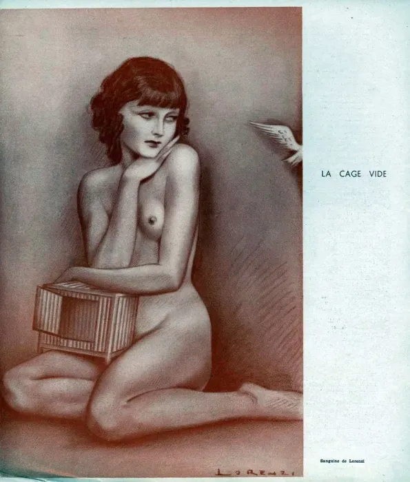 Framed Print : The Empty Cage 1930s France cc pin ups glamour nudes portraits pin-ups Framed Print : The Empty Cage 1930s France cc pin ups glamour nudes portraits pin-ups