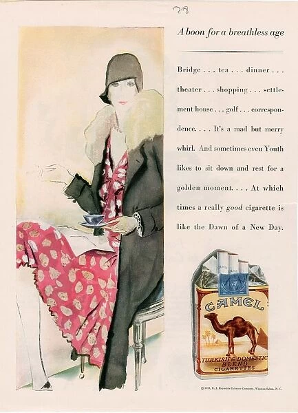 Camels 1928 1920s USA cc women smoking tea