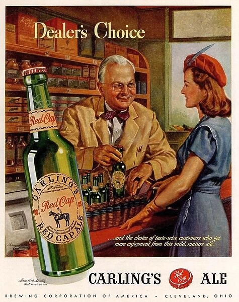 Carling Ale 1940s USA mcitnt alcohol beer grocers greengrocers